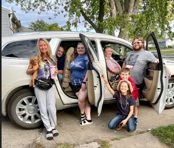Janet Franks and some of her family enjoying time together